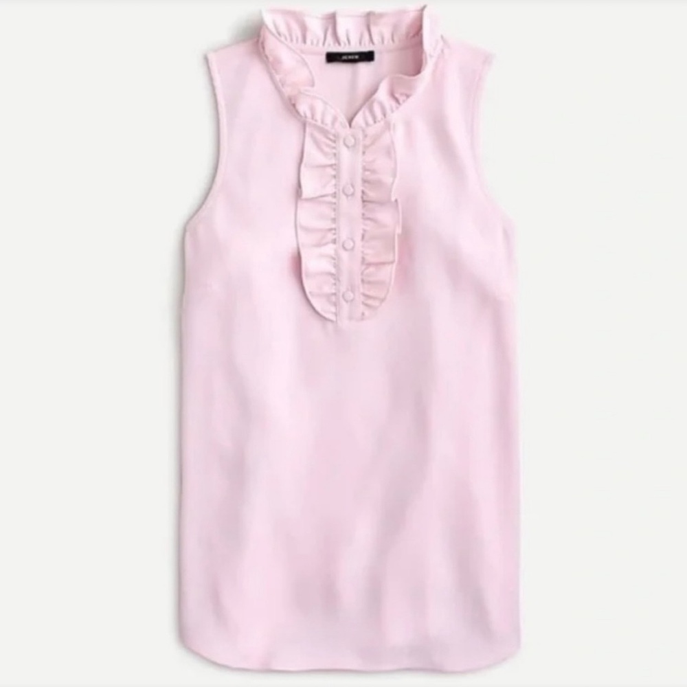 J.Crew Ruffled Sleeveless Top - Blush Pink 🩰